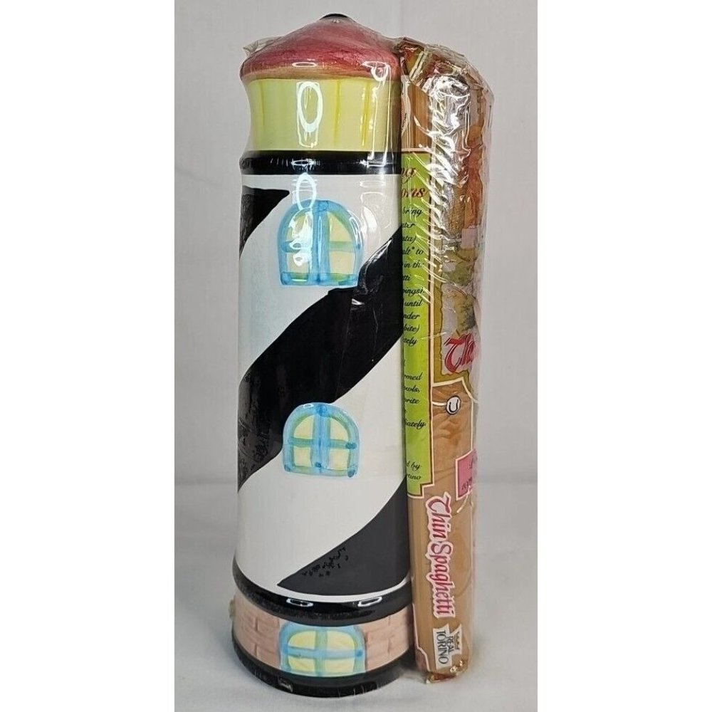 Real Torino Thin Spaghetti Lighthouse Spaghetti Holder Container W/ Spaghetti